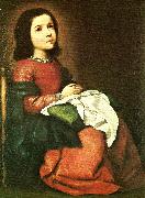 Francisco de Zurbaran girl virgin at prayer France oil painting artist